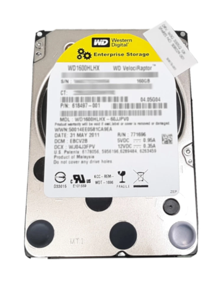 HP 160GB HDD 10000RPM 16MB SATA 3.0GB/s 3.5" 618497-001 508029-001 - Image 1 of 1