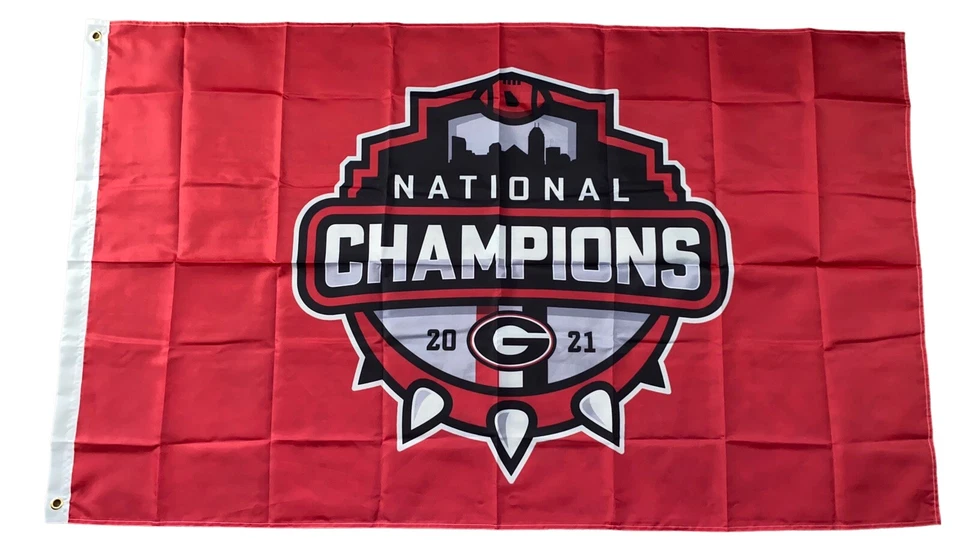 GEORGIA BULLDOGS 2021 CAMPEONES NACIONALES 3x5 ENORME BANDERA INTERIOR/EXTERIOR UGA!! Foto 1 de 1