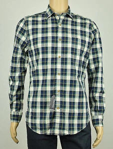 Nautica Mens Marine Blue Plaid Button Down Shirt S - Picture 1 of 4