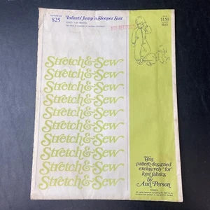 Stretch & Sew #825 Infants' Jump 'n Sleeper Suit Sizes 1-24 Months UNCUT - Picture 1 of 4