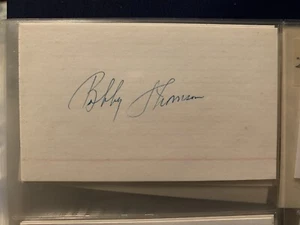 Bobby Thomson autographed 3 x 5 index card. Hit the shot heard around the world - Picture 1 of 1