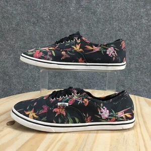 Vans Shoes Womens 9 Mens 7.5 Authentic Sneakers Black Floral Print Low Top TB4R - Picture 1 of 16