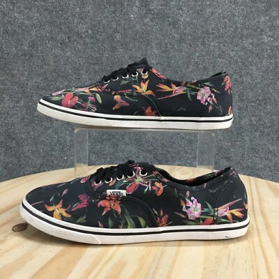 Vans Zapatos Mujer 9 Hombre 7.5 Auténticos Tenis Negro Estampado Floral Parte Superior Baja TB4R Foto 1 de 4