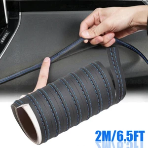Black&Blue Car Dashboard Door Strip Decor Molding Trim Car Accessories Universal - Picture 1 of 8