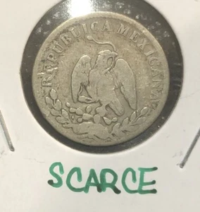 1868 Mo Mexiko 10 Centavos "RAR" Silbermünze - 17,5 mm - Bundesrepublik - KM#402 - Bild 1 von 4