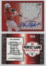 2020 Leaf Perfect Game National Showcase Metal Red Wave /3 Max McGwire Auto