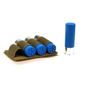 Tactical Hunting 4 Round Shotgun Shell 12G Ammo Carrier Holder Hook Loop Tan - Picture 1 of 4