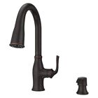 Pfister Rosslyn Single Handle Pull Down Sprayer Kitchen Faucet Tuscan Bronze