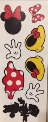 ALL ABOUT MINNIE MOUSE wall stickers 8 Disney decals room decor bow dress gloves - Image 1 of 2