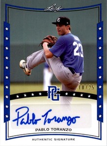 2014 Leaf Perfect Game Showcase Autographs Blue #APT1 Pablo Toranzo 25