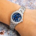 Rolex Datejust 26Mm 6916 Satin Blue Diamond Dial Oyster Bracelet