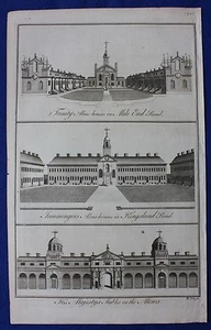 Impresión antigua original LONDRES, CASAS DE LIMOSNA TRINITY, ESTABLOS REALES, Maitland 1756 - Imagen 1 de 5