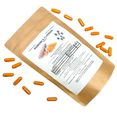 270 x 505mg KURKUMA + PIPERIN-1%schwarzer pfeffer extrakt Kapseln VEGETARISCH - Bild 1 von 3
