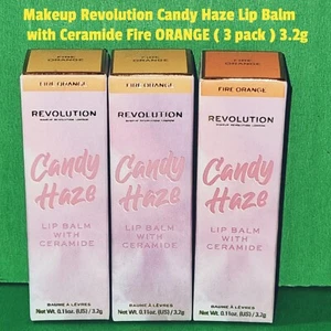 Makeup Revolution Candy Haze Lip Balm with Ceramide Fire ORANGE ( 3 pack ) 3.2g - Picture 1 of 12