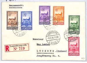 LUXEMBOURG Cover Registered Philatelic Exhibition Switzerland Lucerne 1936 YQ117 - Picture 1 of 14