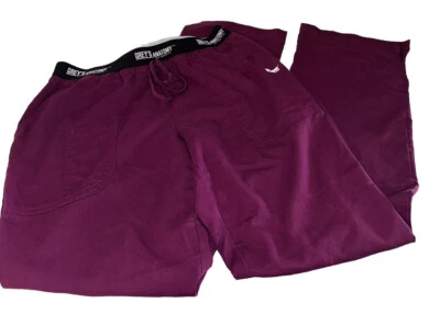 Greys Anatomy 3 Pocket Logo Waist Scrub Pants Sz M Purple - Image 1 of 4