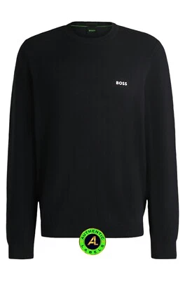 BOSS Momentum-X_CN Dark Blue Crew Neck Jumper In Dry-Flex Fabric XL RRP £139 - Image 1 of 4