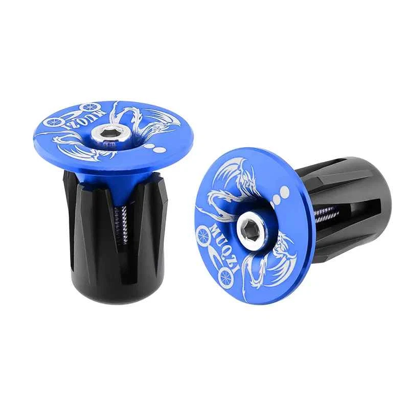 1 par de tapones de aluminio para manillar de bicicleta MTB bicicleta de carretera barra elevadora plana tapa de agarre Foto 1 de 4