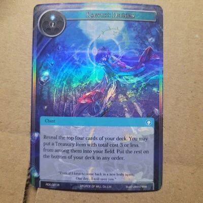 Kaguya's Decision Force Of Will FOIL FOW RDE-021 R Rare NM Near Mint - Image 1 of 2