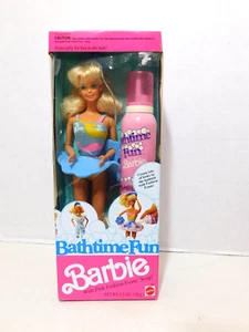 NIB 1990 Mattel Bathtime Fun Barbie With Pink Fashion Foam Soap #9601 - Picture 1 of 10