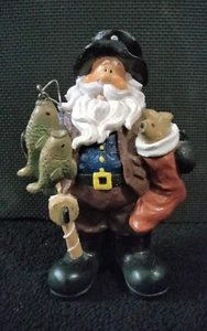 FIGURINA PESCATORE BABBO NATALE PESCA A MOSCA PESCATORE PALO 8" STATUA NATALE - Foto 1 di 6