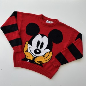 Mickey Mouse Acrylic Striped Sweaters 