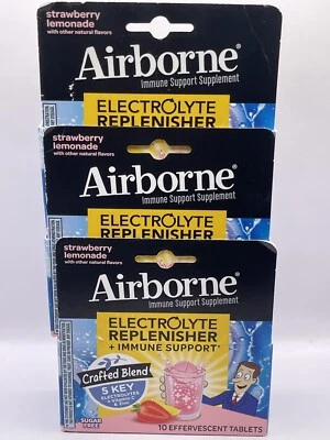 Reponedor de electrolitos aerotransportado apoyo inmunológico, sin azúcar, 10 comprimidos, lote de 2 Foto 1 de 3