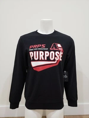 PRPS Goods & Co. E87S225 Men's Terrain Crew Neck Long Sleeve Sweatshirt Black L - Image 1 of 4