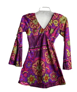 Women's Size Small/Medium Hippy Dress Girl Flower Bell Sleeve Leg Avenue - Picture 1 of 10