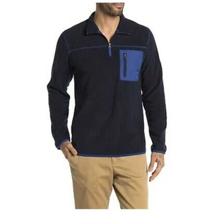 Vintage 1946 Mens 1/4 Zip Fleece Knit Sweater XXL 2XL Navy Blue Nordstrom NWT - Picture 1 of 9