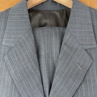 Ekanath Suit Mens 38R Gray Pinstripe 3 Button Super 120s Wool Bespoke Canvas - Image 1 of 4