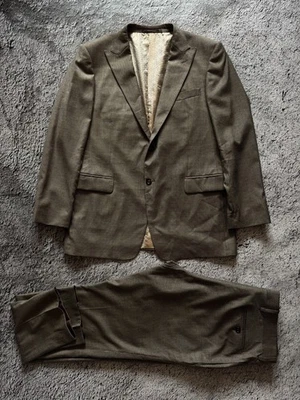 Gucci Mens Grey Wool Monogram Lining Two Piece Suit Size 54R - Image 1 of 4