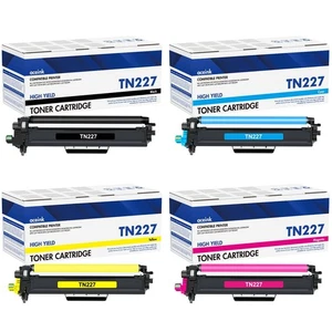 TN227 High Yield Toner Cartridge 4-Pack Compatible for Brother TN-227 TN 227 ... - Picture 1 of 7