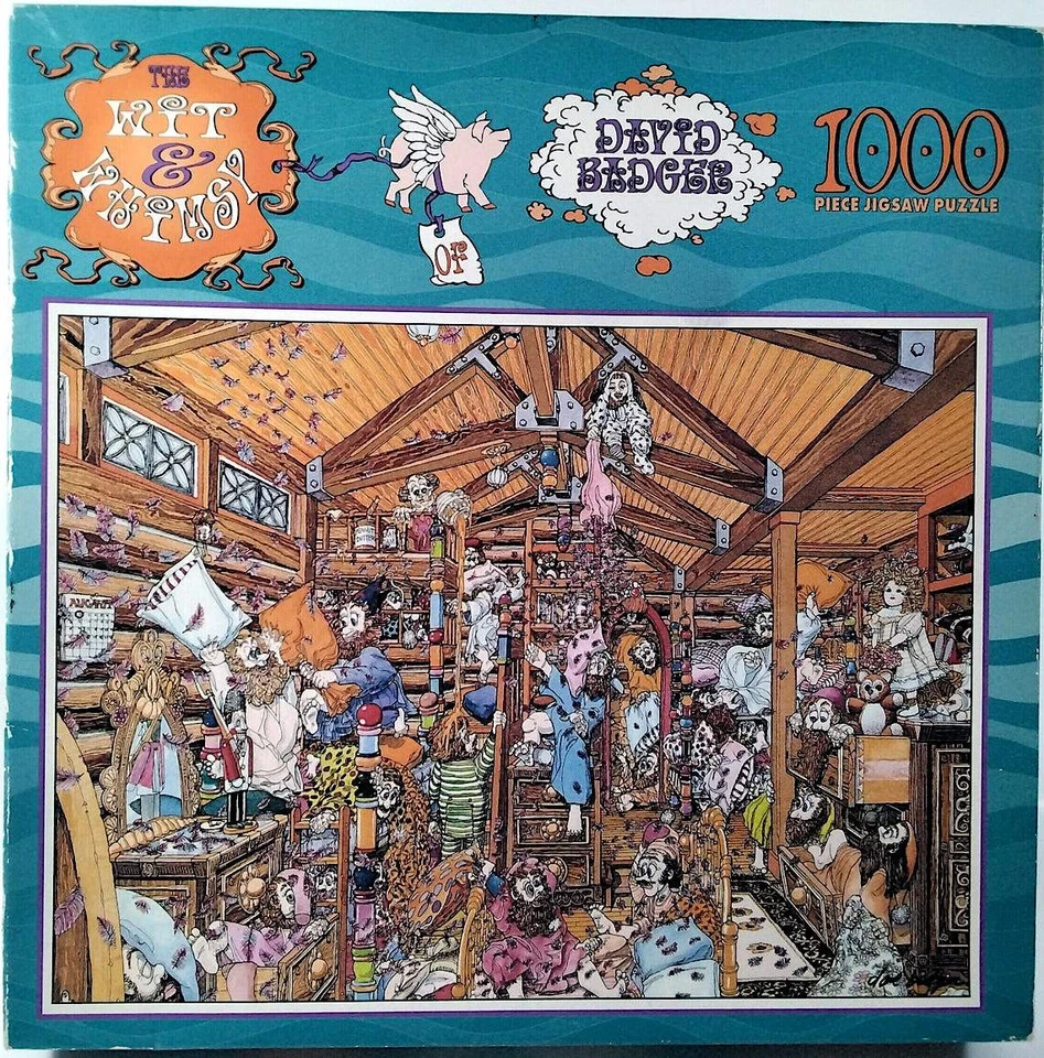1997 Pillow Fight David Badger Jigsaw Puzzle 500 pc 27" X 20" Ceaco 3320-3 - Image 1 of 1