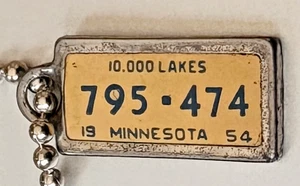 VTG Mini License Plate Key Chain Tag:  MINNESOTA 1954 Disabled Veterans - Picture 1 of 2