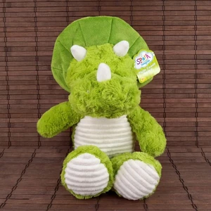 Spark Create Imagine Green Triceratops 15" Plush Cuddle Toy Dinosaur Rattle - Picture 1 of 10