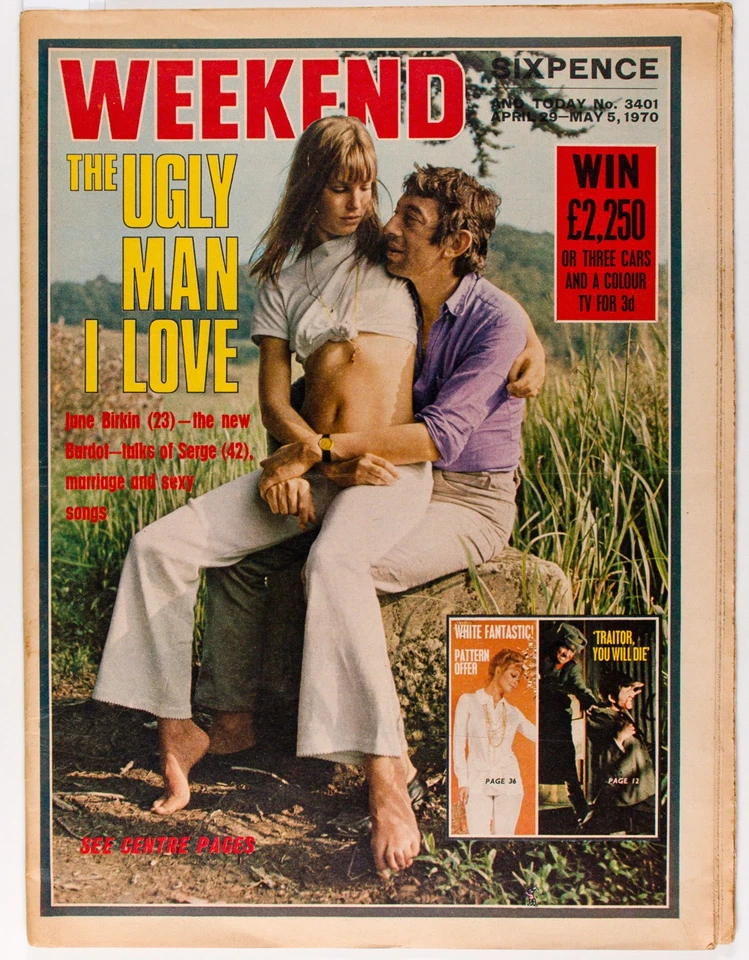 JANE BIRKIN SERGE GAINSBOURG INGRID BOULTING QUANT Weekend magazine April 1970 - Image 1 of 1