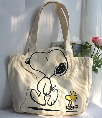 Lindo Bolso de Mano de Lona Peanuts Snoopy and Friend - Nuevo con Etiquetas Divertido Bolso de Transporte Coleccionable Foto 1 de 4