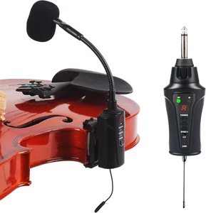 VT-5 Violin Microphone Wireless UHF Gooseneck Pick up Instrument Clip-On Mic Rec - Picture 1 of 12