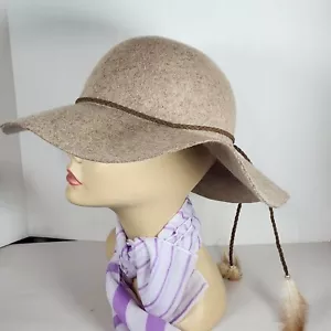 American Eagle Wool Feather Band Floppy boho western Festival Hat One Size - Picture 1 of 9