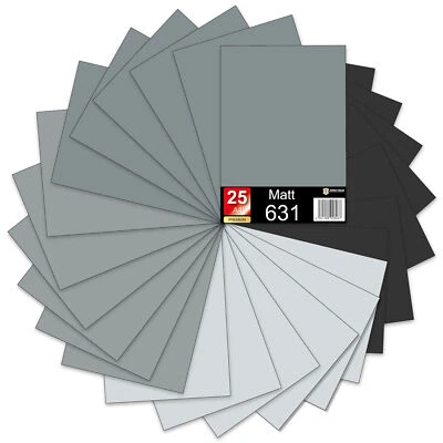 FINEST-FOLIA 25er Set DIN A4 Bögen Grau 30x21cm ORACAL 631 Matt Folie Auto Plotter