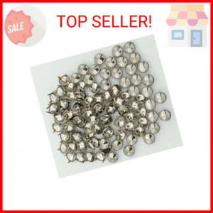 100 Stck. 9 mm Zapfen Zum Selbermachen Lederhandwerk Metall Punk Nieten Spikes Nagelköpfe (Silber - Bild 1 von 2