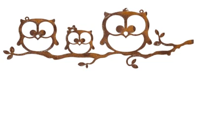 Eulenzweig zum hängen Metall Edelrost Rostfigur Made in Europa L36cm - Bild 1 von 2