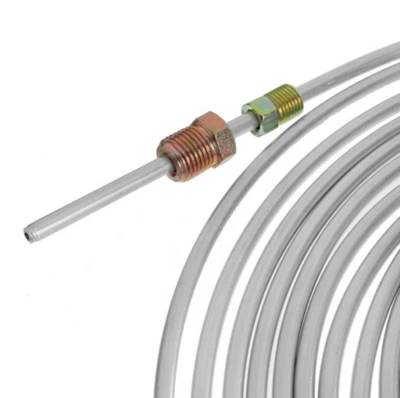 3/16in OD Brake Line Tubing Kit 25ft Coil Roll W/16x Fittings For Car SUV Truck - Image 1 of 4