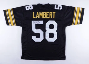 Jack Lambert Signed Pittsburgh Steelers Jersey Inscr. HOF 90 (JSA) Steel Curtain - Picture 1 of 6