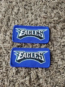 2 Philadelphia Eagles NFL Authentic Game Jersey Blue Patches Ripon 3.75" x 1.75" - Picture 1 of 4