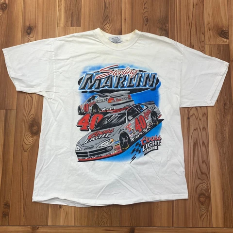 Vintage Chase Authentics White Sterling Marlin Silver Bullet Graphic Tee Adult Cover