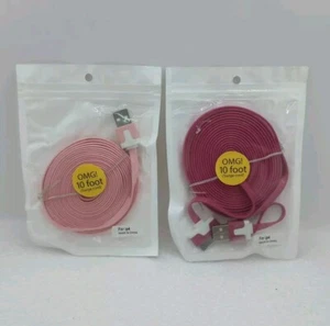 Set of 2 ~ USB Sync Data Charging Charger Cable Cord for Apple iPhone 4 4S (ip4) - Picture 1 of 4