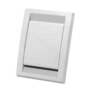 WHITE DECO INLET FOR DUCTED VACUUM SYSTEM WITH BONUS TRIM PLATE - Picture 1 of 2
