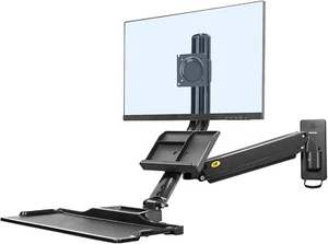 NB North Bayou Sit-Stand Wall Mount Workstation Monitor Arm w/ Tray 19-27" - Picture 1 of 7